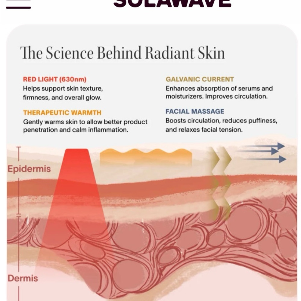 SolaWave Red Light Therapy Skincare Tool - Rose Gold - Picture 3 of 5